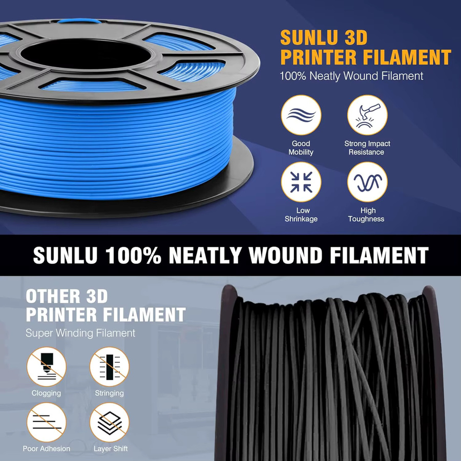 SUNLU Mix-Color Filament Set: 2 Rollen PLA, PLA Matt und Klares Filament, 1,75 mm, 2 x 1 kg - Bild 2