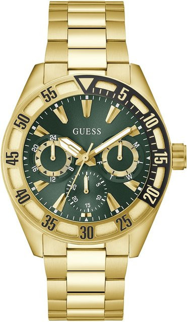 Guess Herrenuhr Letterman, Quarz, Edelstahl, 44 mm, Grün, 5 ATM - Bild 1