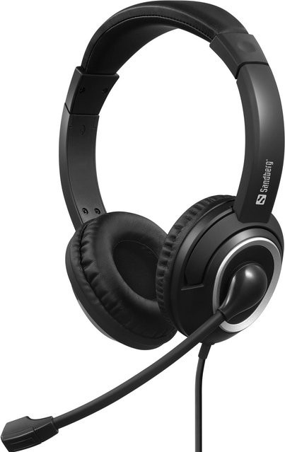 Sandberg Headset Schwarz kabelgebunden mit USB-C Anschluss ohrumschließend - Bild 1