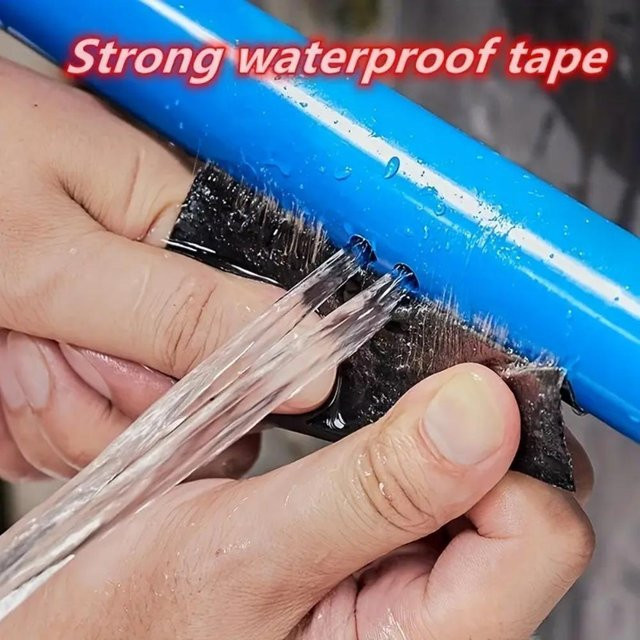 Home Whispers Wasserdichtes Reparaturband für den Außenbereich, schwarzes Dichtungsband zur Leckageabdichtung, Breite: 10 cm, Länge: 1,5 m - Bild 1