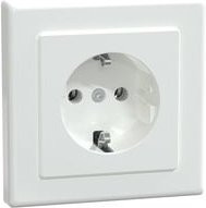 Merten Steckdose System M Unterputz Schutzkontakt mit Abdeckplatte Weiß IP20 - Bild 1