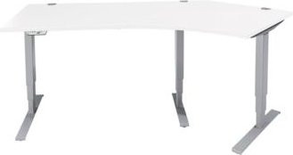 Schäfer Shop Genius Winkelschreibtisch AERO FLEX elektrisch höhenverstellbar mit Memorypanel, Farbe Weiß, Breite: 216,5 cm, 135 Grad Winkel rechts - Bild 1