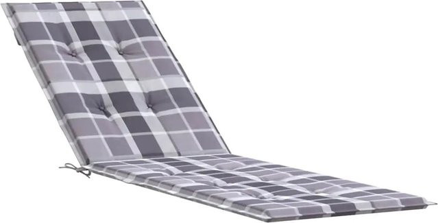 vidaXL Liegestuhl-Auflage aus Oxford-Gewebe in Grau Kariert, wasserabweisend und atmungsaktiv, B/T/H: 105 x 75 x 4 cm - Bild 1