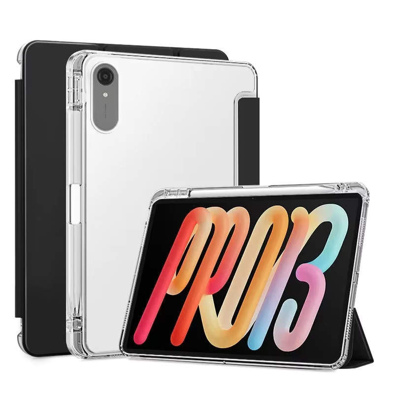 Smart Cover Hülle für Lenovo Xiaoxin Pad Pro GT 13 2026 TB378FC/390 Idea Tab Pro Gen2 13 Zoll mit faltbarem Ständer und Stifthalter in Pink Transparent - Bild 3
