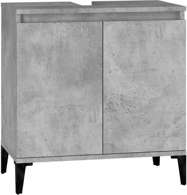 vidaXL Waschbeckenunterschrank Betongrau aus Holzwerkstoff und Metall für dein Badezimmer B/T/H: 58 x 33 x 60 cm - Bild 1
