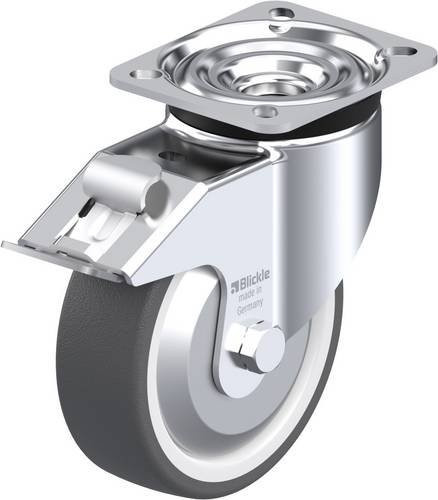 Blickle Lenkrolle LK-POTH 125R-1-FI-FA mit Feststeller in Silber und Grau, Rad-Durchmesser: 125 mm, Tragfähigkeit: 350 kg - Bild 1