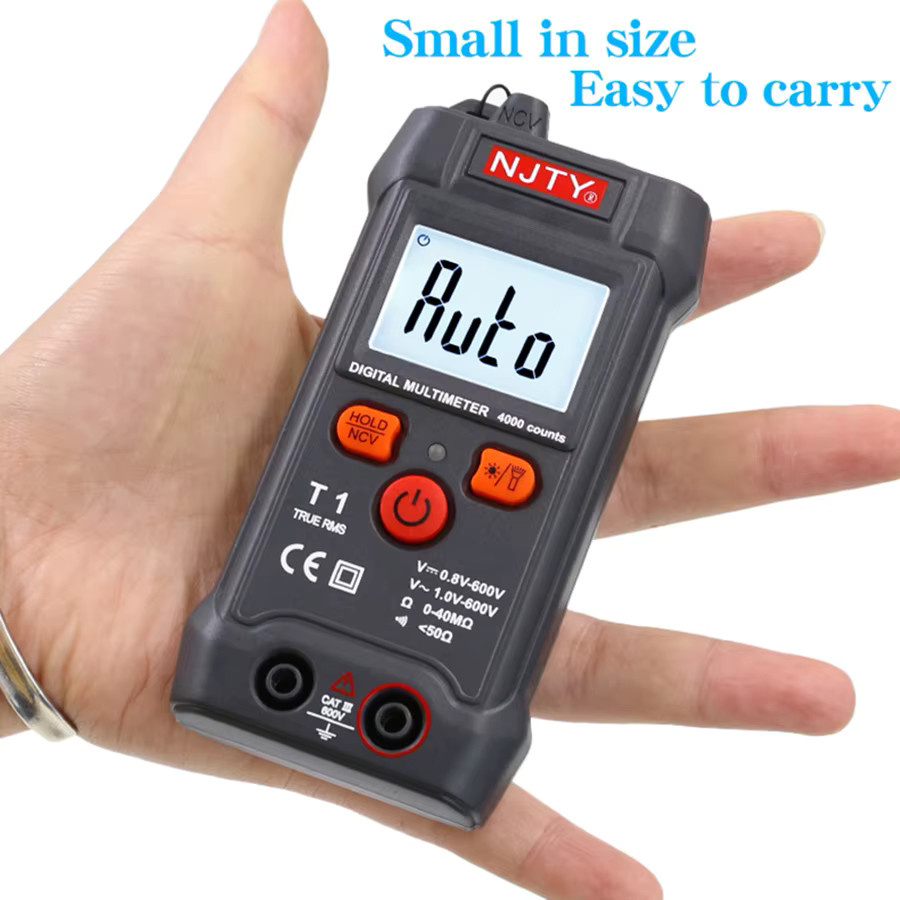 NJTY T1 Vollintelligentes Digitalmultimeter in Schwarz, Mini-Universal-Multimeter mit vollautomatischer Messfunktion - Bild 3