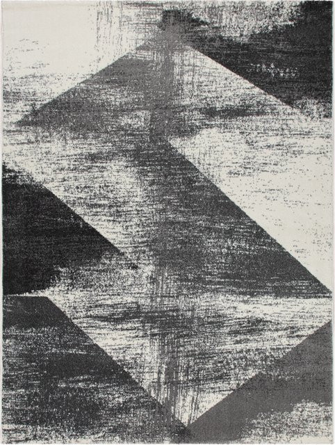 Moderner Teppich Merano in Anthrazit mit abstraktem Design, pflegeleicht und fußbodenheizungsgeeignet, Breite: 60 cm, Länge: 100 cm - Bild 1