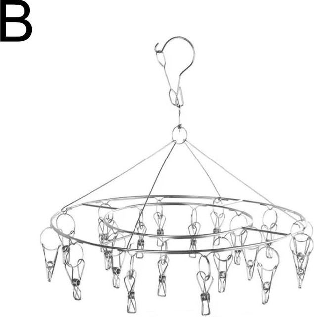 Yiran Furniture Wäscheaufhänger aus Edelstahl in Silber mit Haken zum Trocknen von Kleidung, Socken und Handtüchern - Bild 1