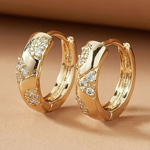 YoYo Creolen, Gold, Zirkonia, Damen - Bild 1