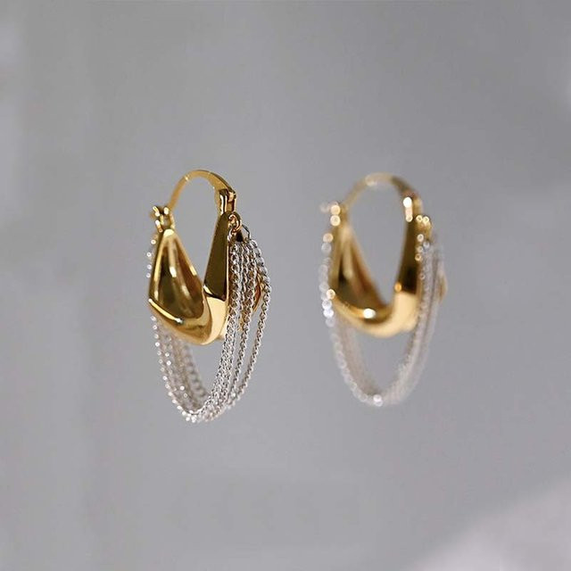 Sharelucky Ohrringe, Ketten-Quasten, Gold- und Silberfarben, Damen - Bild 1