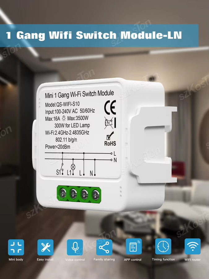 Tuya WiFi Smart Switch Modul für 1/2/3 Gang mit 2-Wege-Steuerung, Smart Life App Automatisierung, kompatibel mit Amazon Alexa und Google Assistant, Farbe: Weiß - Bild 5