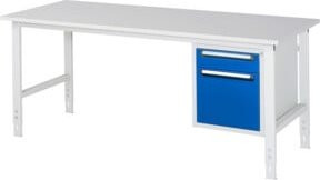 Rau Arbeitstisch Tom KM05 höhenverstellbar in Grau oder Weiß, B: 200 cm, T: 80 cm, H: 76-108 cm - Bild 1