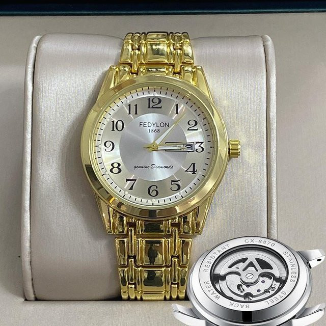 YIRAN Jewelry Digitaluhr, Quarz, Edelstahl, Gold, Herren - Bild 1