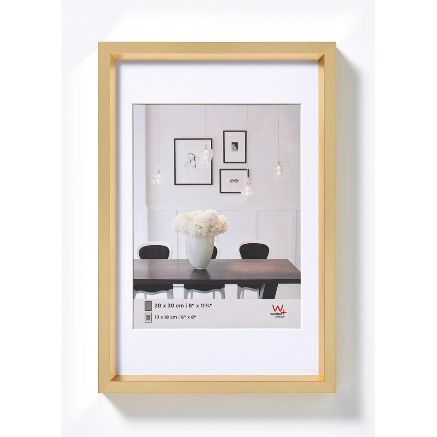Walther Design Steel Style Kunststoff Bilderrahmen Gold, Breite: 10,5 cm, Höhe: 15 cm - Bild 1