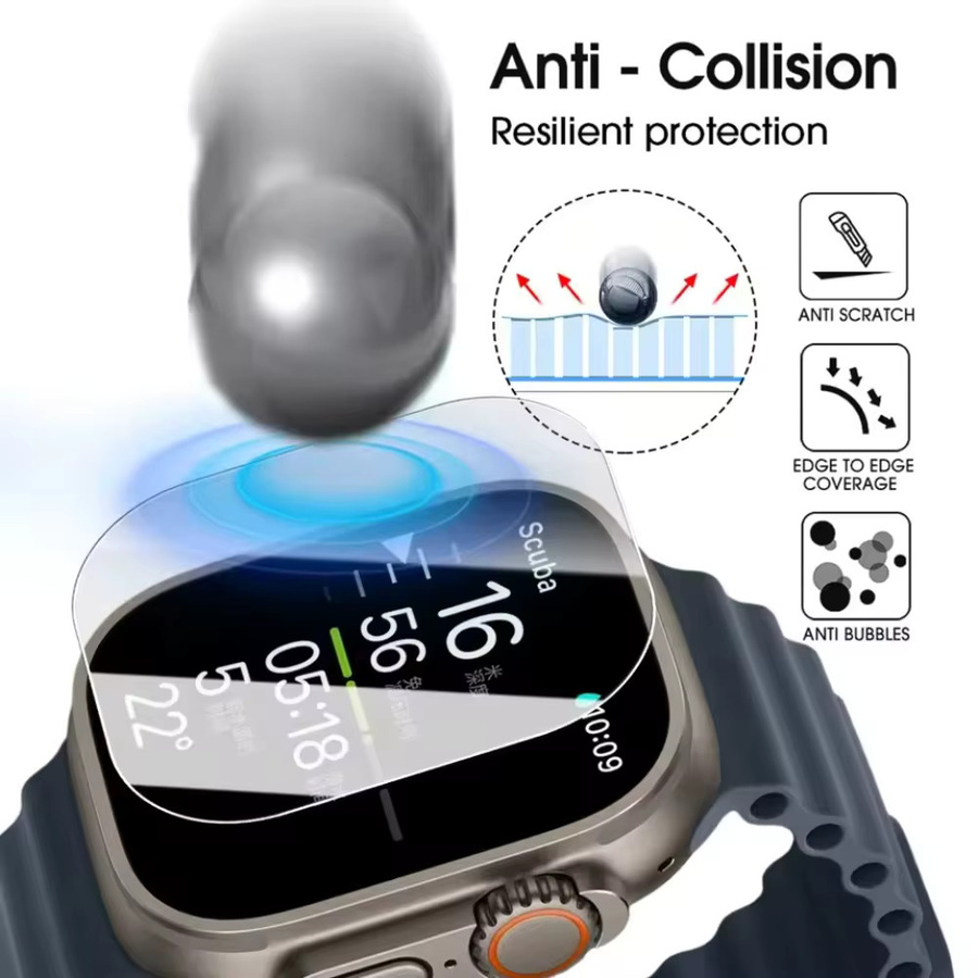 Apple Schutzfolie aus gehärtetem Glas für Apple Watch Ultra 1/2/3 49 mm, transparent - Bild 5
