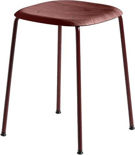 HAY Soft Edge 70 Hocker aus Holz in Rot - Bild 1