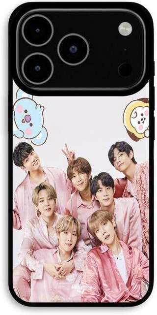 MANIACASE Kpop BTS Hülle für iPhone 17 Pro in Schwarz und Pink - Bild 1