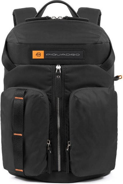 Piquadro PQ-Bios Laptoprucksack für 14 Zoll in Schwarz mit zwei Fronttaschen - Bild 1