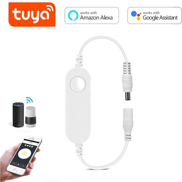 CHNAITEKE Tuya Smart Switch WLAN-Schalter für LED-Lichtstreifen DC 12V in Weiß zur Steuerung via Smart Life, Alexa und Google Home - Bild 1