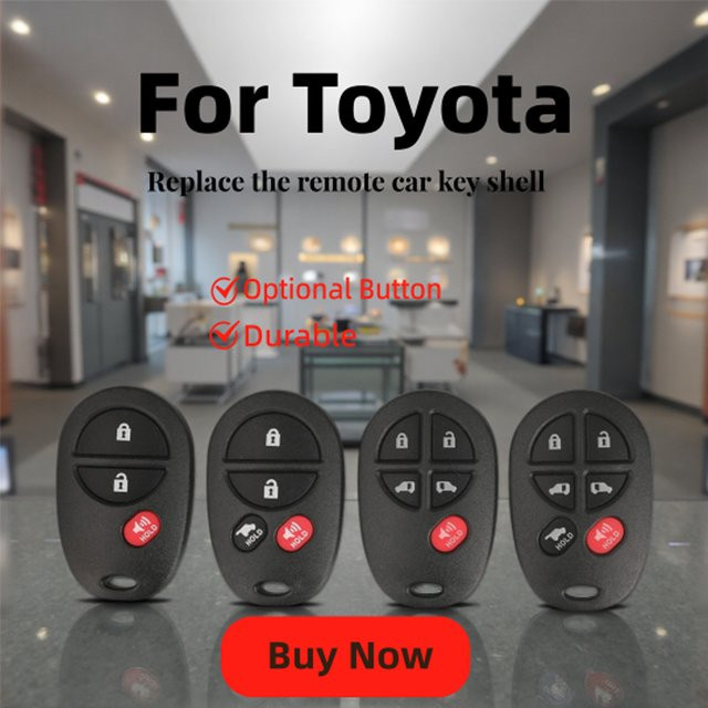 Jingyuqin Ersatzgehäuse für Toyota Sequoia Highlander Sienna Tacoma Fernbedienung Schlüssel Karte Shell Fob in Schwarz - Bild 1