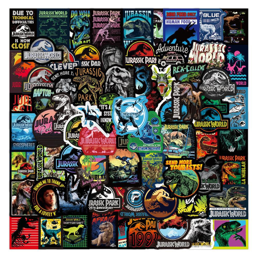 Yiran toy Jurassic Park Dinosaurier Graffiti Aufkleber 50-teiliges Set - Bild 4