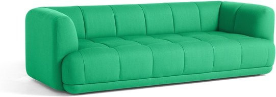 HAY Quilton 3-Sitzer Sofa in Grün mit gesteppter Polsterung und Schaumstofffüllung - Bild 1