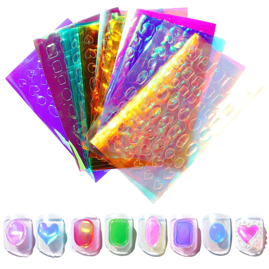 MAFANAILS Nagelaufkleber 3D Aurora Eisglas, Schimmernd - Bild 4
