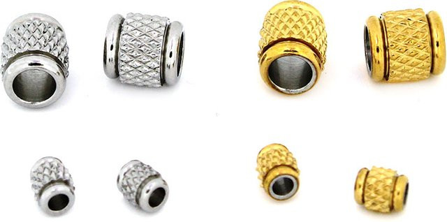 SUMOORL Röhrenperlen Edelstahl, 18K Vergoldet, Gold, Unisex - Bild 1