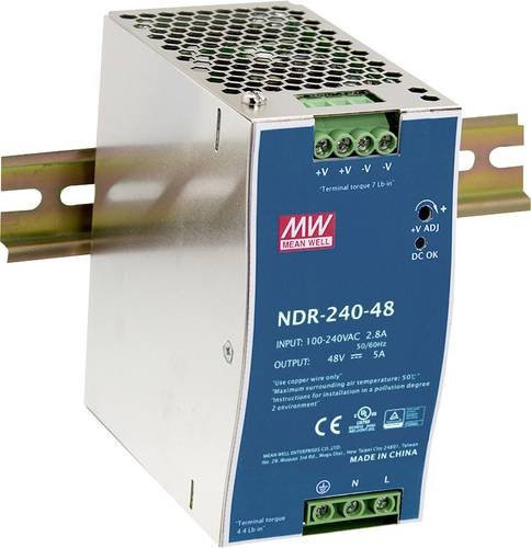 Mean Well NDR-240-48 Hutschienen-Netzteil DIN-Rail 240W 5A Silber - Bild 1