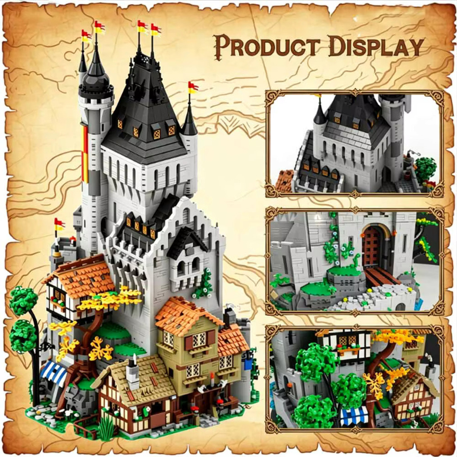 doinbby Löwenritter-Hochturm, Mittelalterliches Stadtansicht-Set, DIY-Bausatz, 9691 Teile, ab 14 Jahre - Bild 2