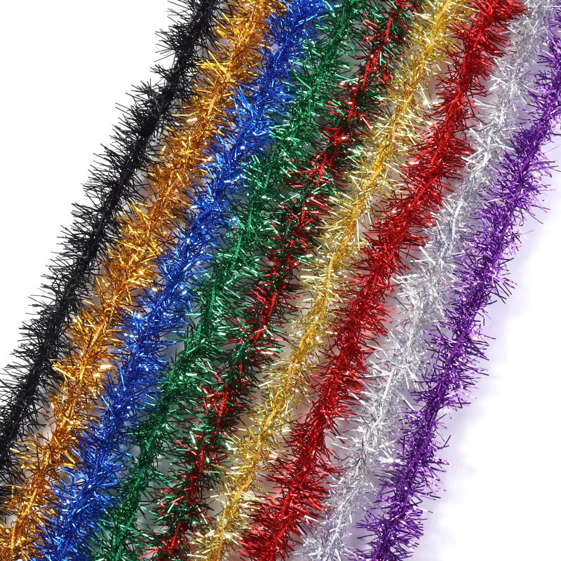 Glänzende Lametta Girlanden für Weihnachtsbaum und Party-Dekoration, 10 Yards Rolle, Gold und Multicolour - Bild 4
