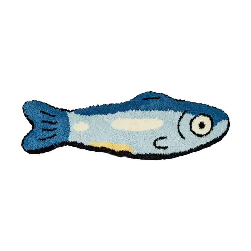 VIKAMA Kreativer Salzfisch-Teppich in Blau, rutschfeste und wärmespeichernde Fußmatte für Flur, Schlafzimmer und Eingangsbereich, B: 120 cm, T: 40 cm - Bild 4