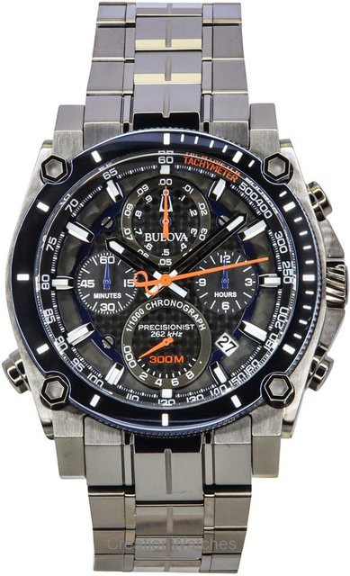Bulova Chronograph Taucheruhr, Edelstahl, Quarz, Grau, Herren - Bild 1
