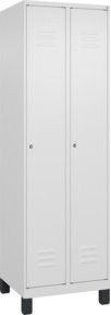 C+P Spind Classic PLUS Garderobenschrank mit 2 Abteilen, Füße, Zylinderschloss und 3 Garderobenhaken, H x B x T: 195 x 60 x 50 cm - Bild 1
