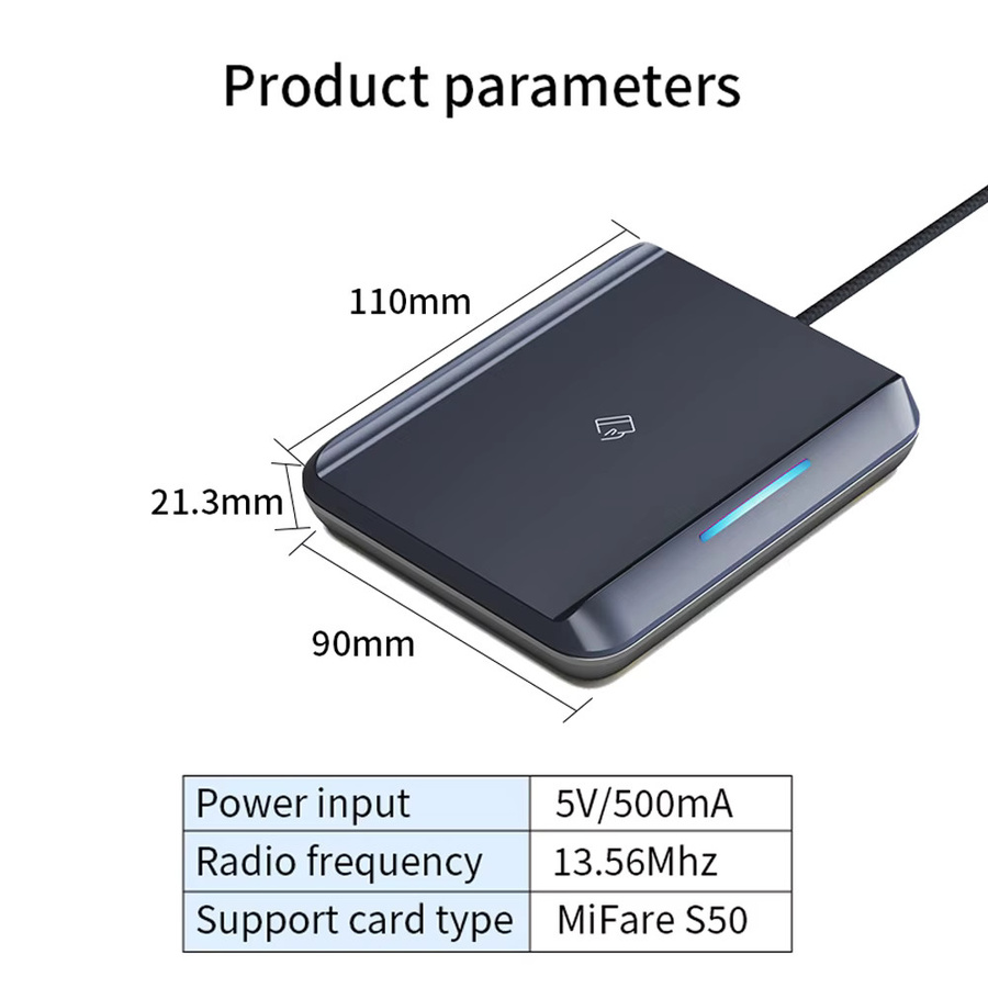 TTLOCK Kartenencoder Smart Card Sensor NFC 13,56 MHz M1 IC Kartenleser RFID Chip Scanner in Schwarz für TTHotel System Software Hotel und Apartment - Bild 4