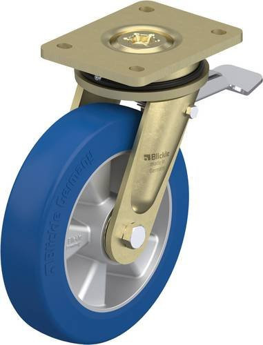 Blickle Lenkrolle LS-ALBS 200K-ST mit Feststeller in Blau und Silber, Rad-Durchmesser: 200 mm, Tragfähigkeit: 750 kg - Bild 1