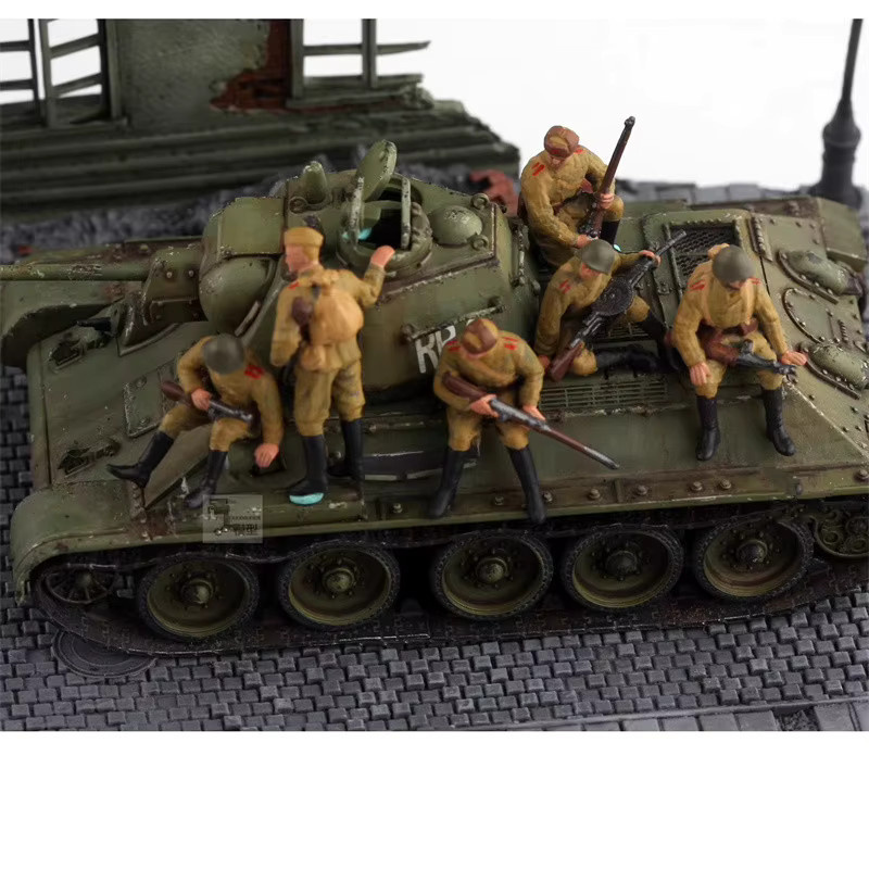 ART CROWN MODEL Sowjetische Infanterie Assault Group T34, Soldaten Figur, 6-teiliges Set, Harz, Bunt / Mehrfarbig - Bild 3