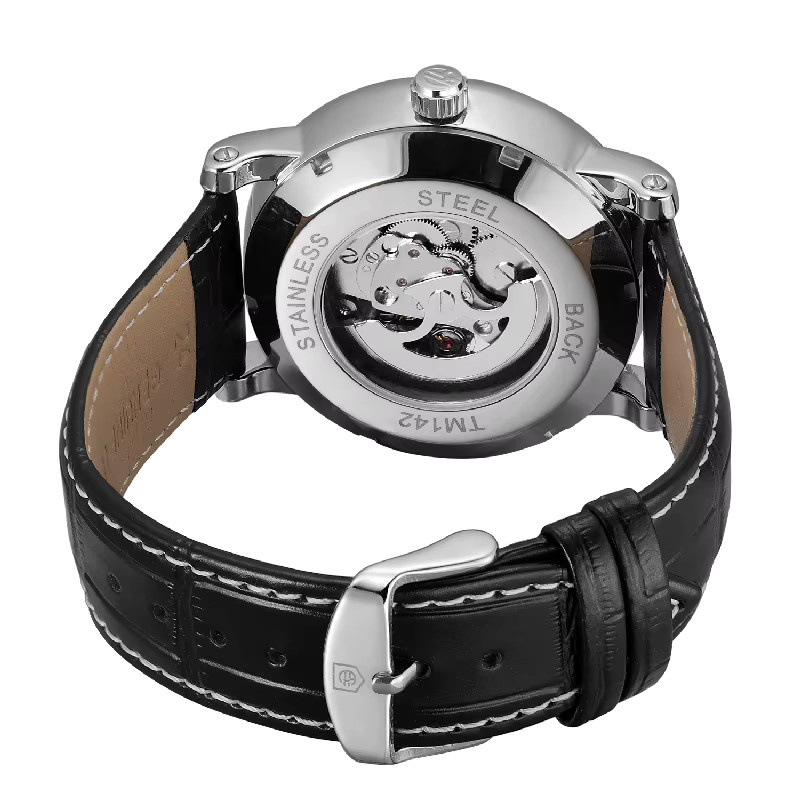 FORSINING Armbanduhr Automatik, Edelstahl, Leder, Herren, Grün - Bild 2