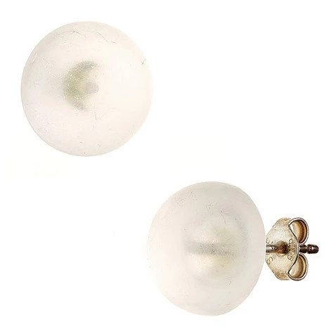 Colfem Ohrstecker rund, 925 Sterling Silber, Bergkristall, Unisex - Bild 1