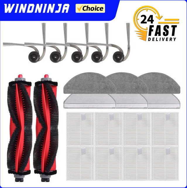 Roborock Ersatzteil-Set mit HEPA-Filter, Mopptuch und Staubdichter Hauptseitenbürste für Q7, M5, L5 und weitere Modelle - Bild 1
