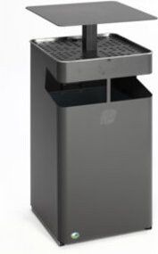 VAR Ascher und Abfallsammler mit Dach in Eisenglimmer, Volumen: 72 l, Breite: 45 cm - Bild 1