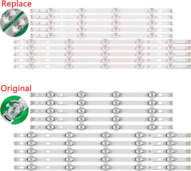 PMALLJF LED-Streifen in Weiß für 50LB5620 50LB565V 50LB5700 50LB572U 50LB582U 6500 50LF580V 50LF650V-ZA 50LF652V 6916L-1982A 6916L-1983A - Bild 1