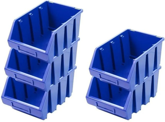 PROREGAL SuperSparSet 5x Sichtlagerboxen aus Polypropylen in Blau, H x B x T: 12,6 x 17 x 24 cm - Bild 1