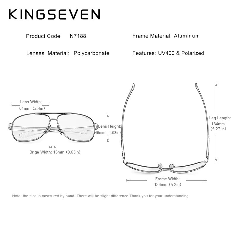 KINGSEVEN Sonnenbrille, Aluminium, Vollrand, Unisex, polarisiert - Bild 3