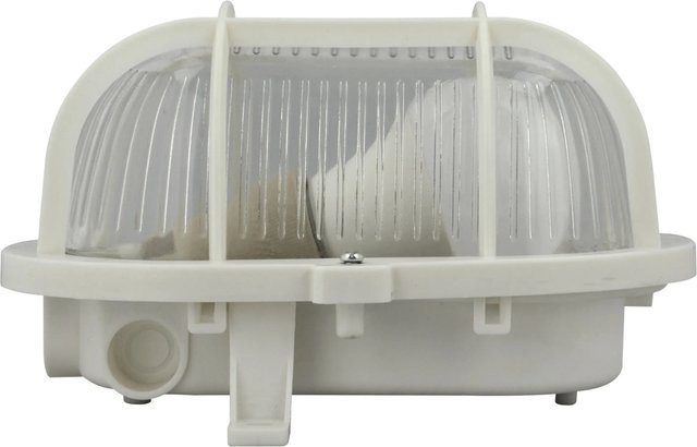 e2 elektro LED-Ovalleuchte mit Kunststoffkorb in Weiß, B/T/H: 18,5 x 12,5 x 11 cm - Bild 1