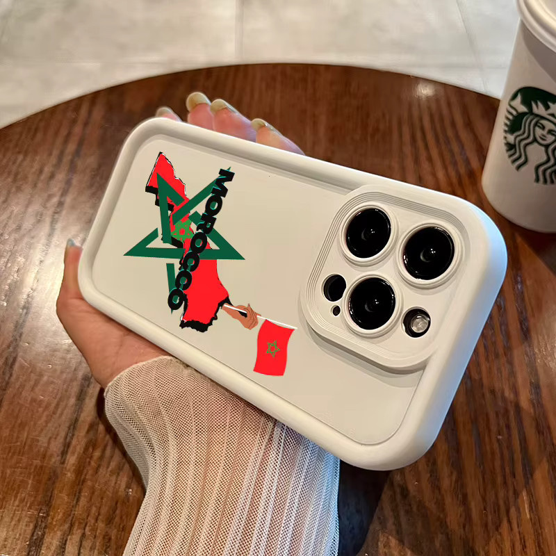 Stoßfeste Silikon-Handyhülle mit Marokko-Flagge und Reisepass-Löwen-Design für Apple iPhone 11, 12, 13, 14, 15, 16, 17 Pro Max und weitere Modelle - Bild 2