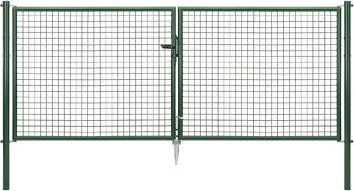Alberts Wellengitter-Doppeltor für Maschendrahtzäune aus zinkphosphatierter Stahl in Grün, B/H: 316,8 x 1250 cm - Bild 3