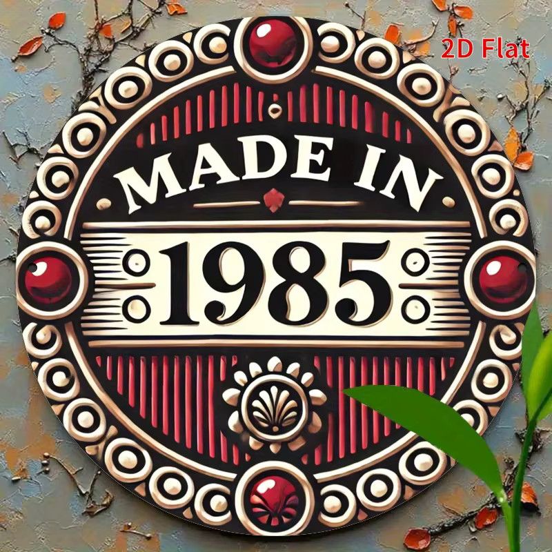 Potdemiel Vintage 1985 Retro-Metallschild in Rot und Schwarz - Bild 4