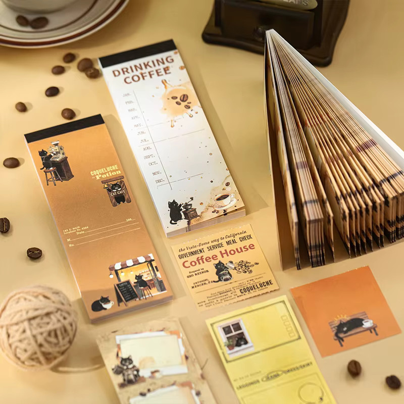 Xiaoji Taster Serie Vintage Kaffee Stickerbuch mit 50 Stück DIY Lebensmittelzubehör in Multicolour - Bild 2
